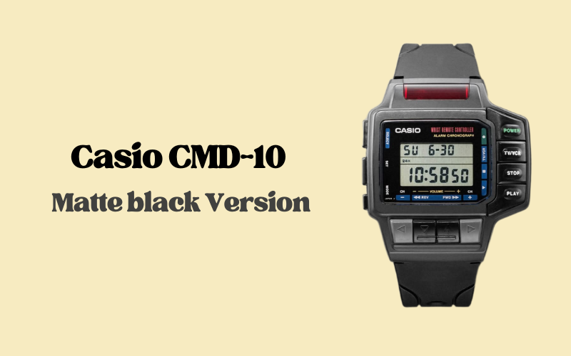 Casio CMD-10 matte black version – vintage wrist remote controller digital watch with alarm chronograph