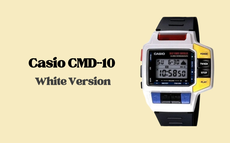 Casio CMD-10 white version – vintage wrist remote controller watch with colorful buttons