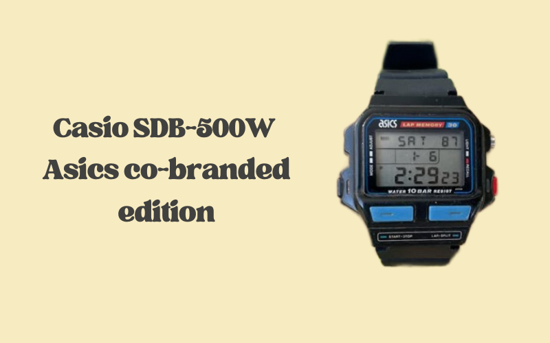 Casio SDB-500W Asics co-branded edition, rare vintage running watch