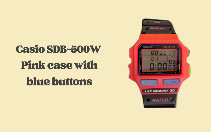 Casio SDB-500W pink case with blue buttons, grail vintage Casio