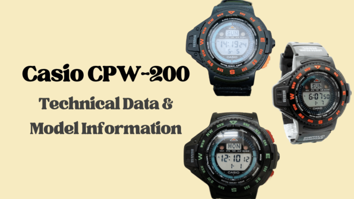 激レア稼動品CASIO CPW-200 デジタルコンパスOLD PROTREK Casio-CPW-200-Technical-Data-
