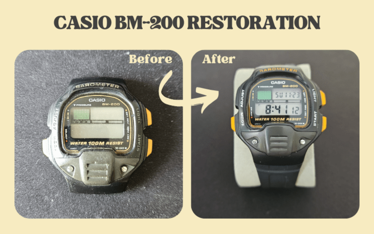 90's CASIO BM-200 バロメーター デジタル腕時計 送料無料 即決 中古 稼働品 CASIO カシオ バロメーター BM-200W 腕時計