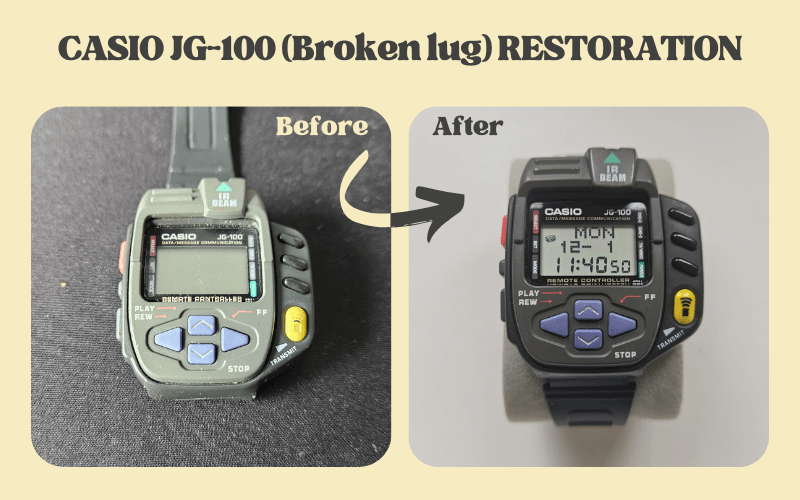Casio JG-100 – Restoration (Broken Lug Reconstruction)