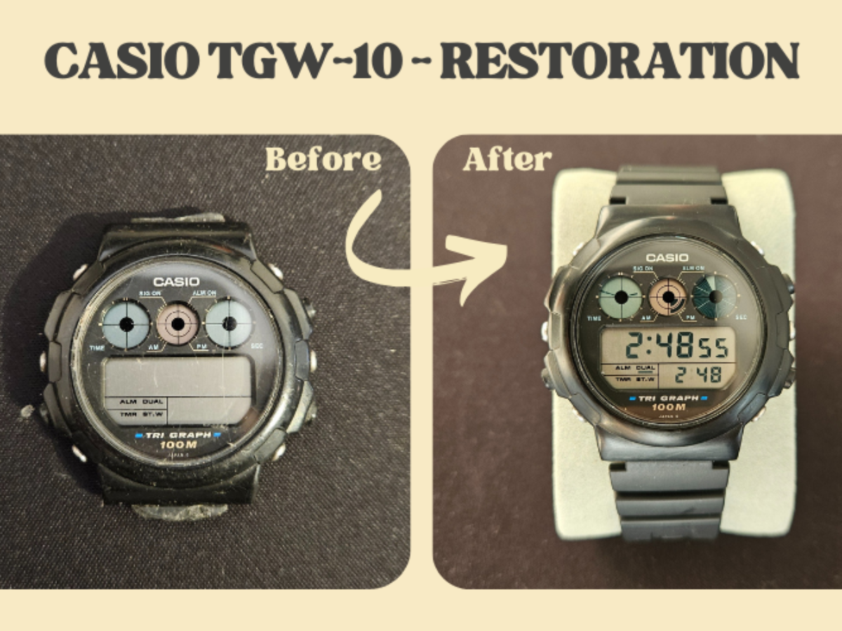 Casio TGW-10 (Black Dial) - Restoration - casiorestore.com