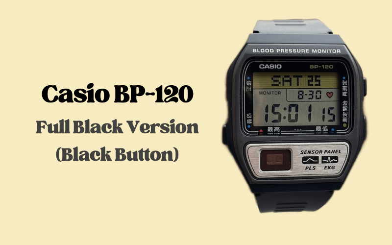 Casio BP-120 full black version with black sensor button and digital display.