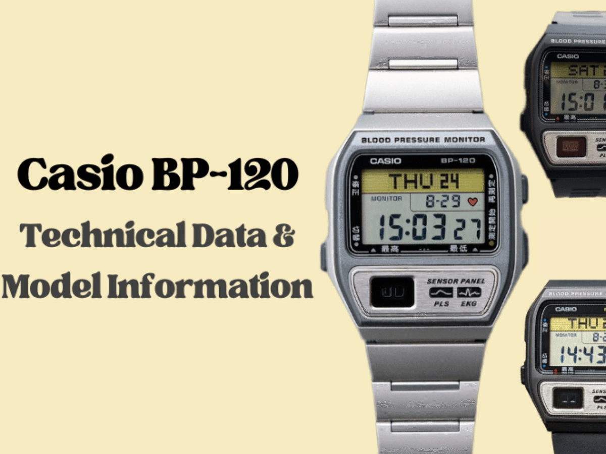 CASIO BP-120 デジタル腕時計 本体 Casio-BP-120-Technical-Data-