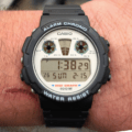 Casio DGW-10 Digi Graph Alarm Chrono 100M worn on wrist by customer in the United States after purchase